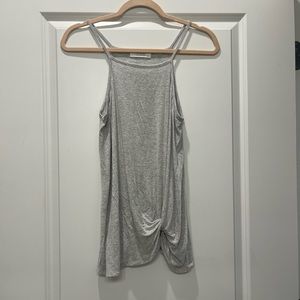 Mod On Trend | Gray Twist Tie Tank Top